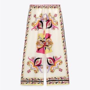 Zara silk multicolor pants